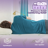 a person lying on a bed