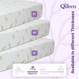 a close-up of a mattress along with sizes