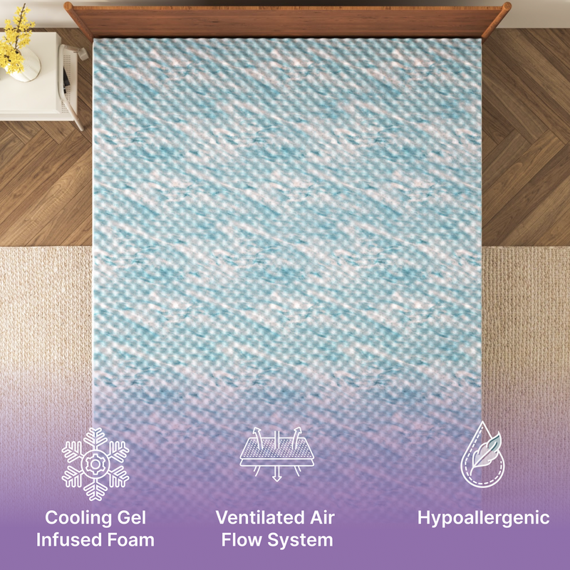 a mattress topper with different symbols